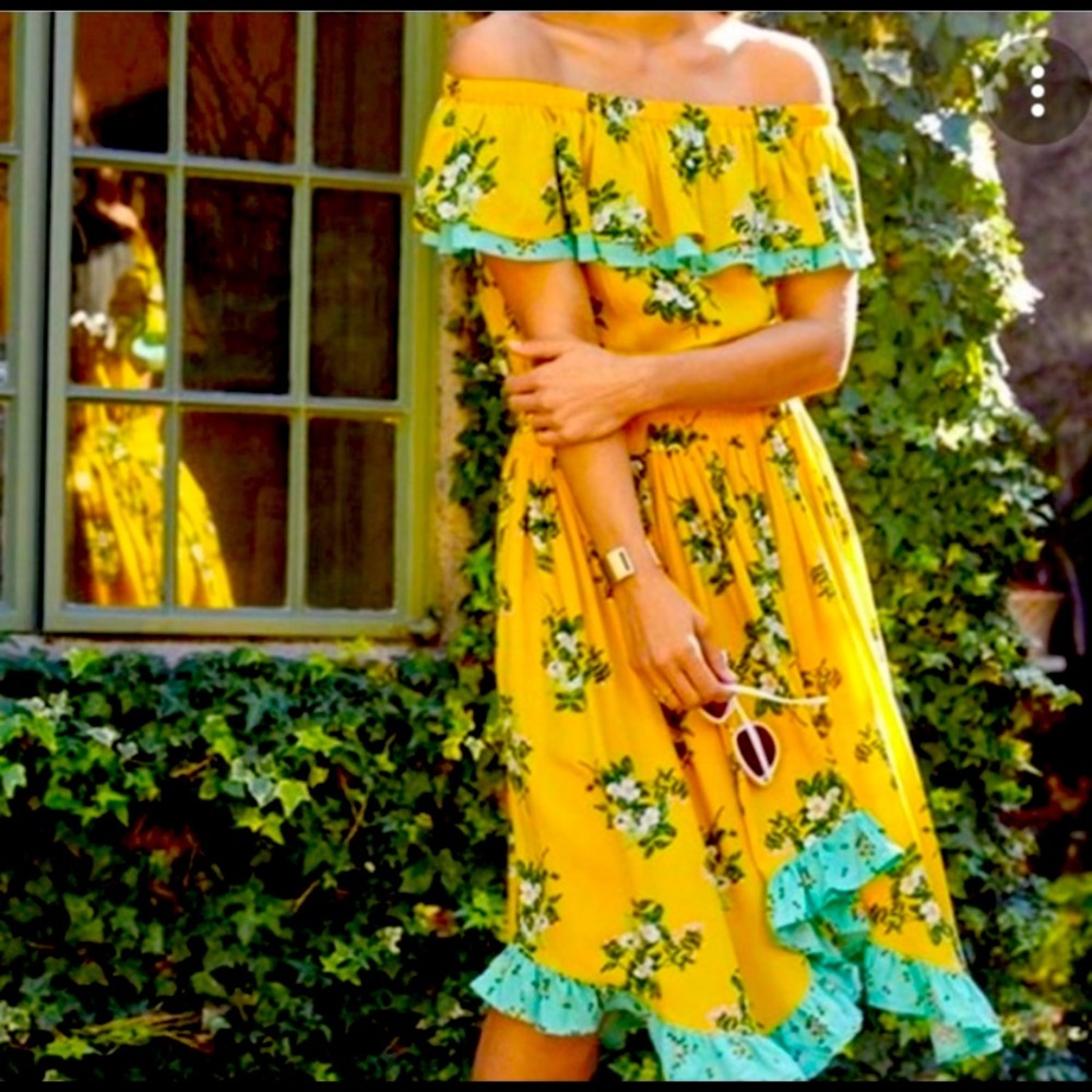 Matilda Jane off the shoulder yellow sundress, women's small - Picture 1 of 3